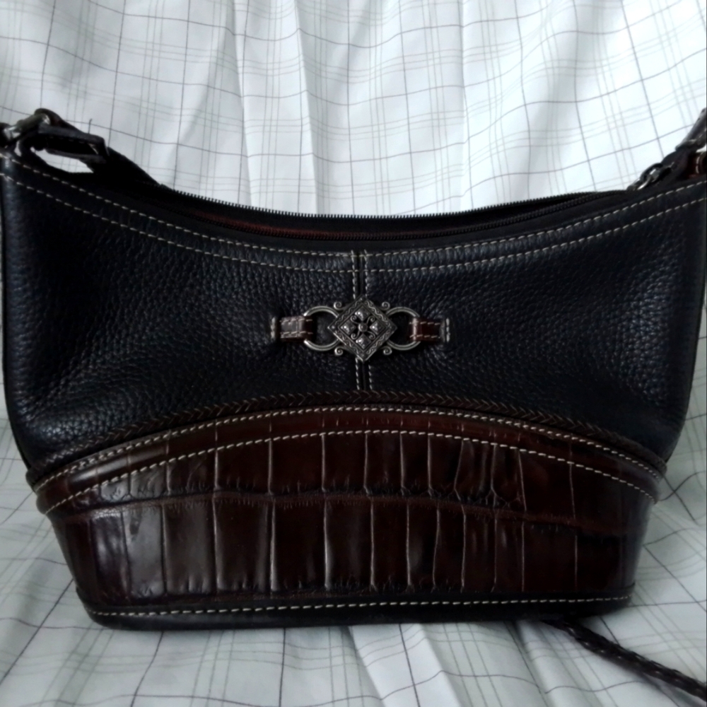 Brighton Shoulderbag Small Black Leather Purse Heart Theme